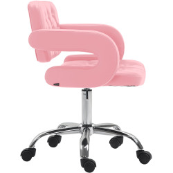 Tabouret de travail Dublin, simili cuir rose