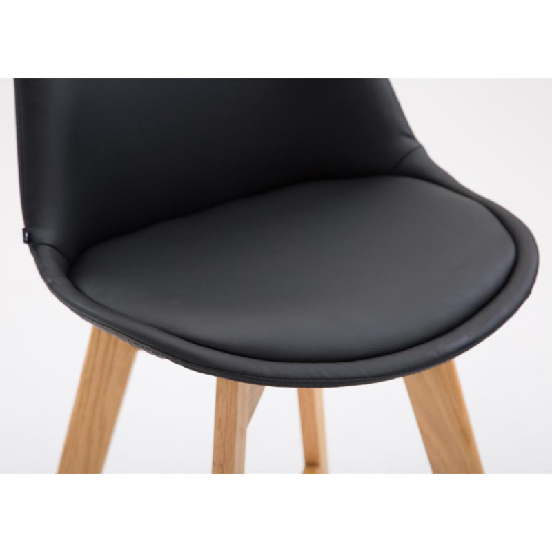 Set De 2 Taburetes Cannes En Simil Cuero Negro,Natural