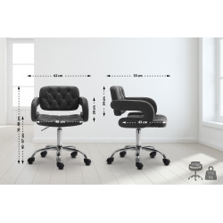Tabouret de travail Dublin, simili cuir noir