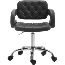 Tabouret de travail Dublin, simili cuir noir