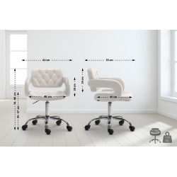 Tabouret de travail Dublin, simili cuir blanc