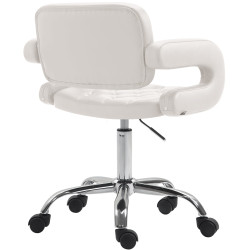 Tabouret de travail Dublin, simili cuir blanc