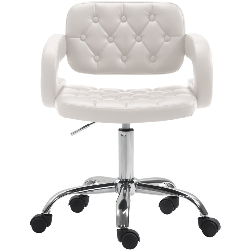 Tabouret de travail Dublin, simili cuir blanc