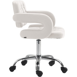 Tabouret de travail Dublin, simili cuir blanc