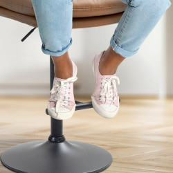 Tabouret de bar Damar, simili cuir marron clair