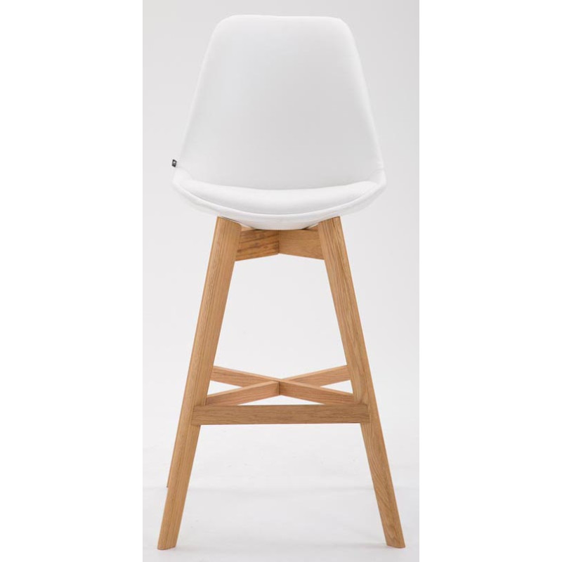 Set De 2 Taburetes Cannes En Simil Cuero Blanco,Natural