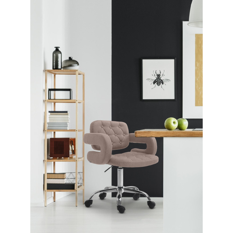 Tabouret de travail Dublin en tissu taupe