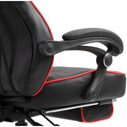Fauteuil de bureau Tilos, noir/rouge, similicuir