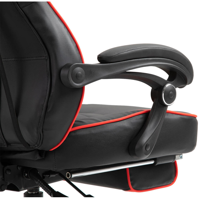 Fauteuil de bureau Tilos, noir/rouge, similicuir