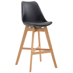 Lot de 2 tabourets de bar Cannes plastique natura noir