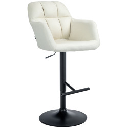 Tabouret de bar Natoma tissu crème