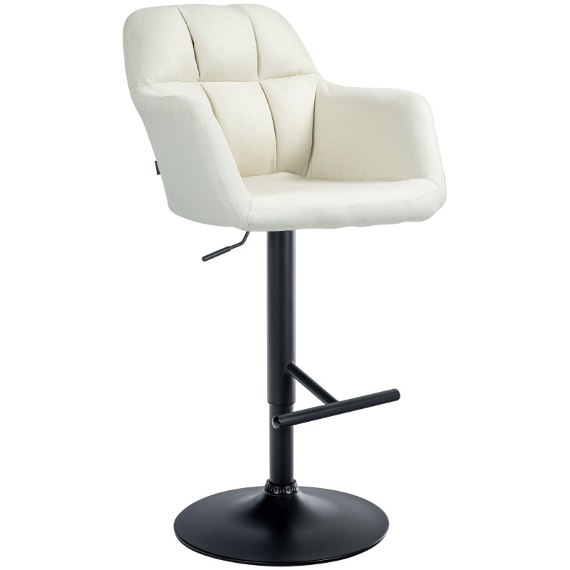 Tabouret de bar Natoma tissu crème