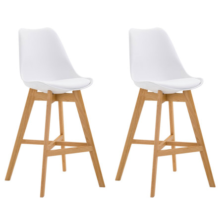 Set De 2 Taburetes Cannes ~ Asiento En Polipropileno Blanco,Natural
