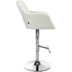 Tabouret de bar Natoma tissu chromé crème