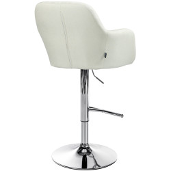 Tabouret de bar Natoma tissu chromé crème