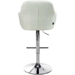 Tabouret de bar Natoma tissu chromé crème