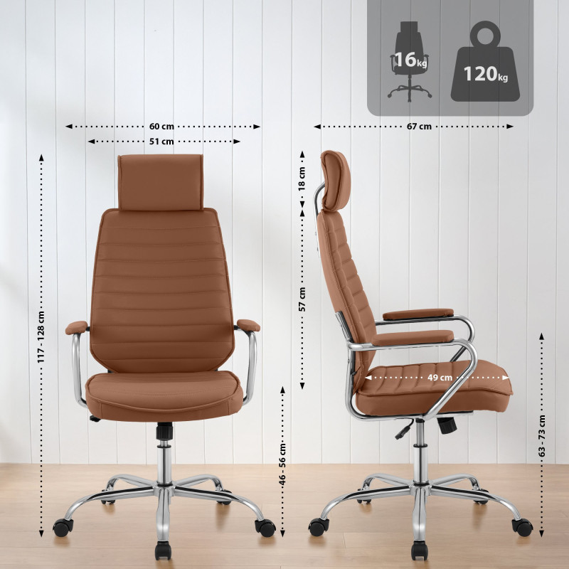 Fauteuil de bureau Rako marron clair