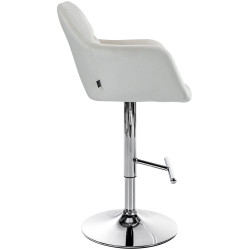 Tabouret de bar en velours chromé Natoma crème