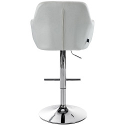 Tabouret de bar en velours chromé Natoma crème