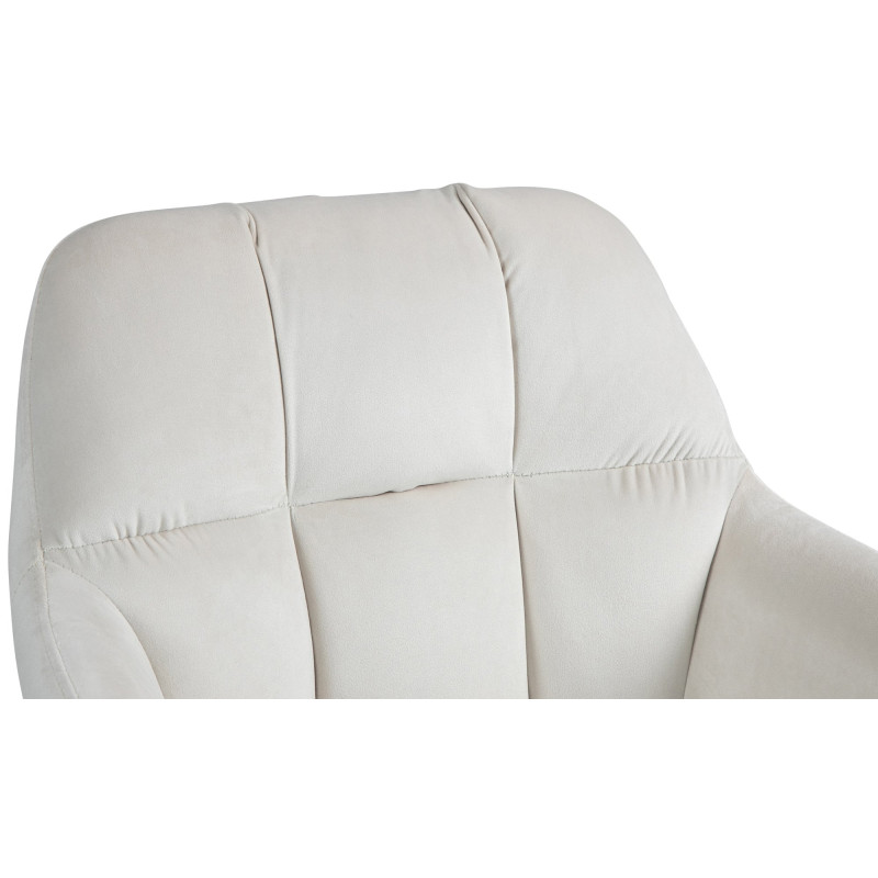 Tabouret de bar en velours chromé Natoma crème