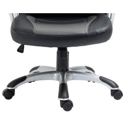 Fauteuil de bureau Foxton, noir/gris, similicuir