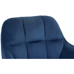 Tabouret de bar en velours chromé Natoma bleu