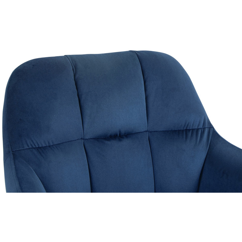 Tabouret de bar en velours chromé Natoma bleu