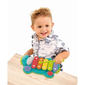 BabyClementoni - Xylodino - Xylophone - Jouet Musical Dinosaure - 5 Lames Colorées