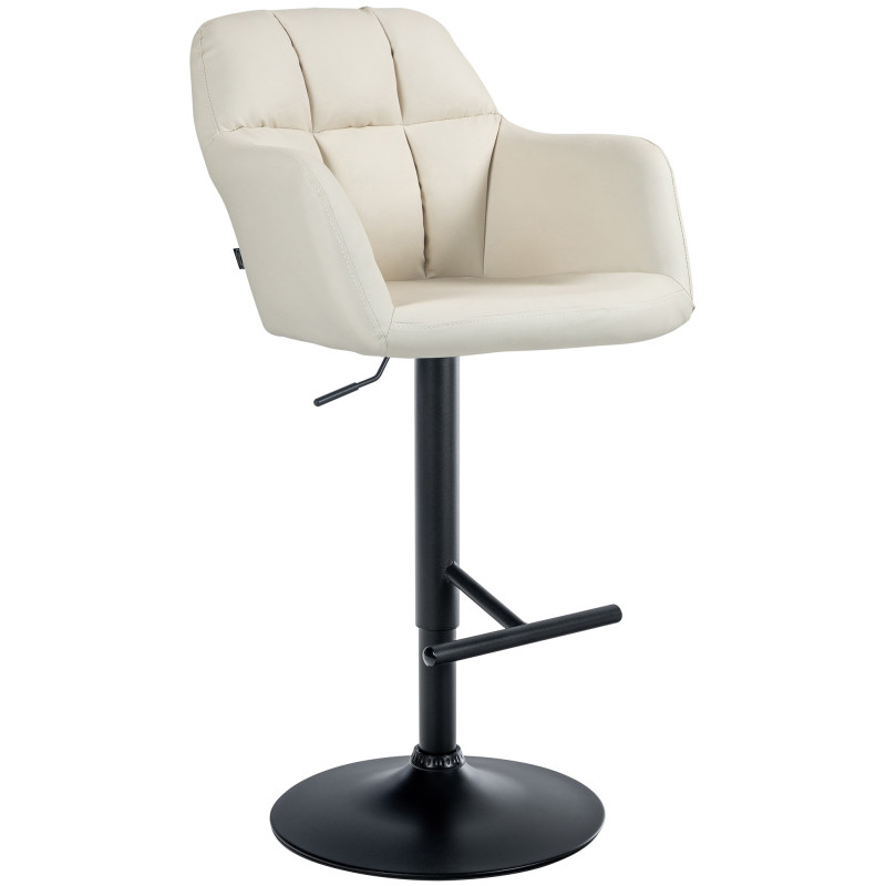 Tabouret de bar Natoma, simili cuir crème