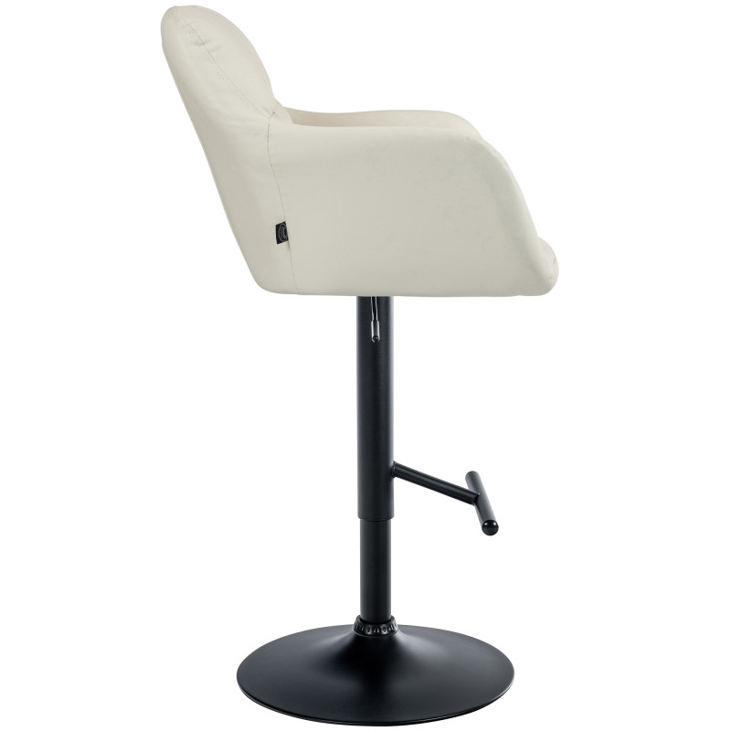 Tabouret de bar Natoma, simili cuir crème