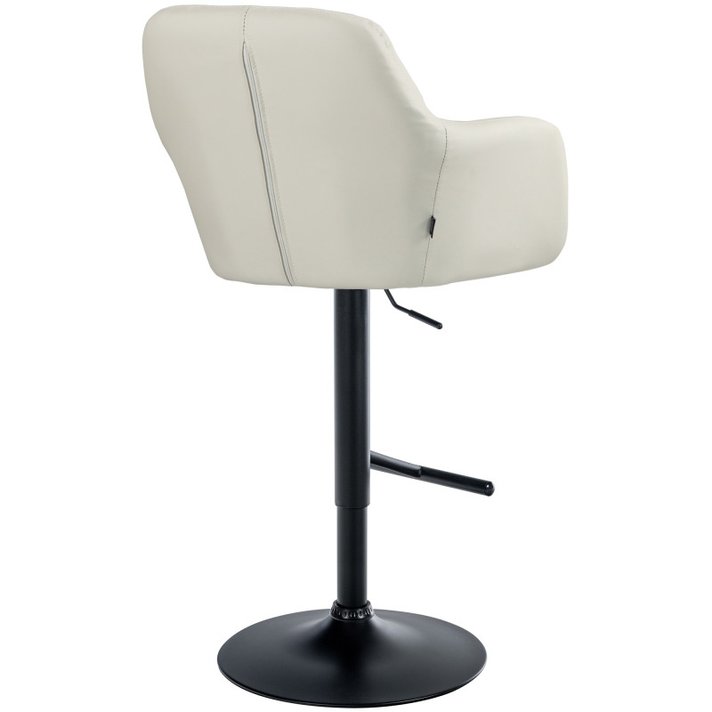 Tabouret de bar Natoma, simili cuir crème