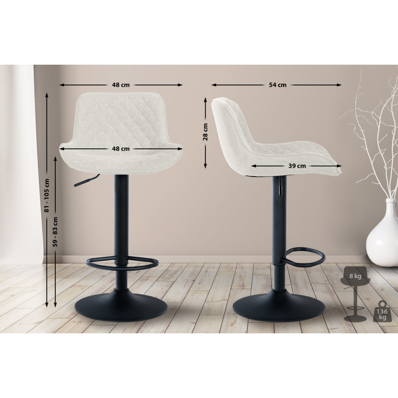 Tabouret de bar en tissu Minosa
