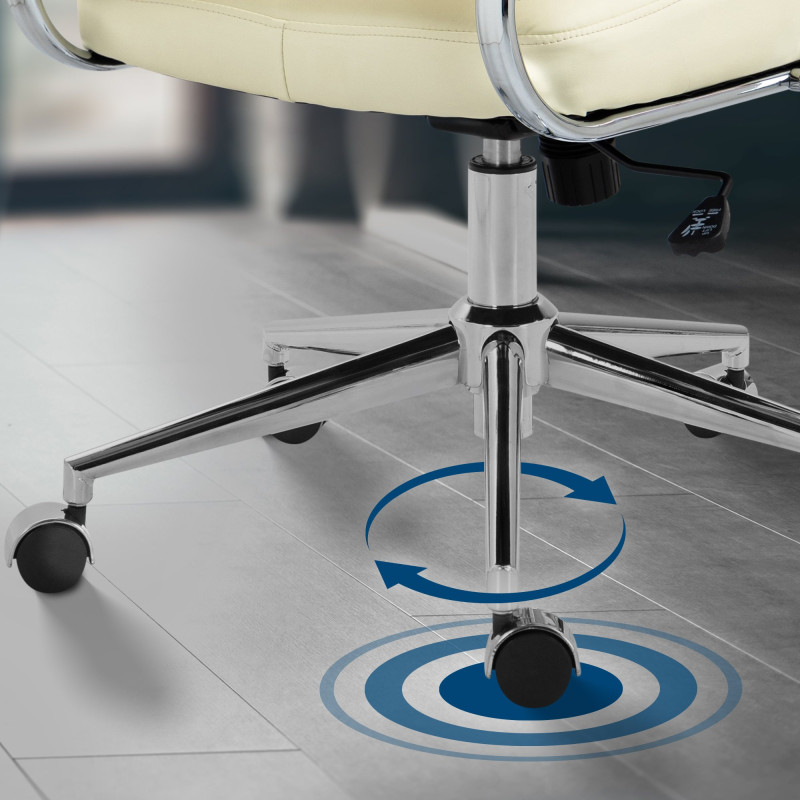 Fauteuil de bureau Oakland, similicuir crème
