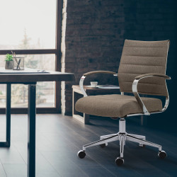 Fauteuil de bureau Oakland tissu taupe