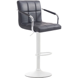 Tabouret de bar blanc Lucy V2 noir