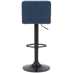 Sgabello imbottito bar Feni in velluto blu