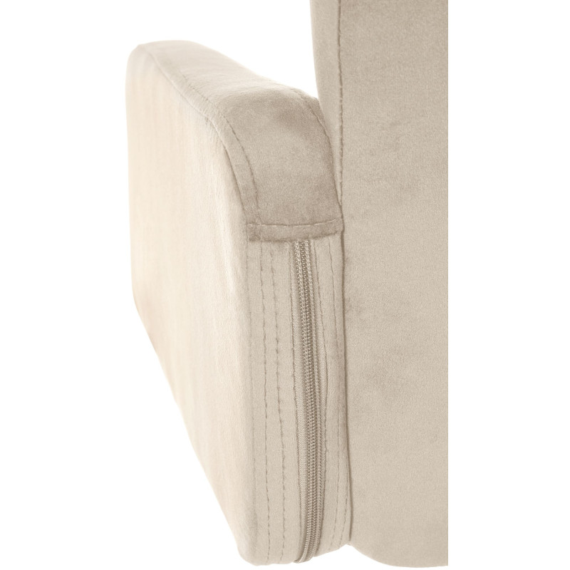 Tabouret de bar Los Angeles velours chrome crème