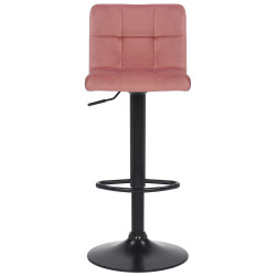 Tabouret de bar en velours Feni rose