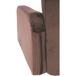 Tabouret de bar Los Angeles velours chrome brun
