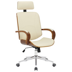Fauteuil de bureau Dayton noyer/crème