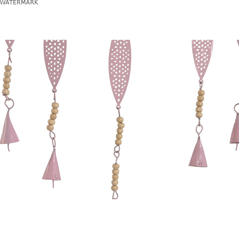 Décoration Suspendue Home ESPRIT Bleu Blanc Gris Rose Fer Arbre 33 x 1 x 77 cm (4 Unités)
