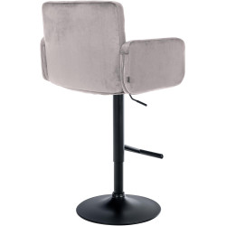 Tabouret de bar Los Angeles velours gris