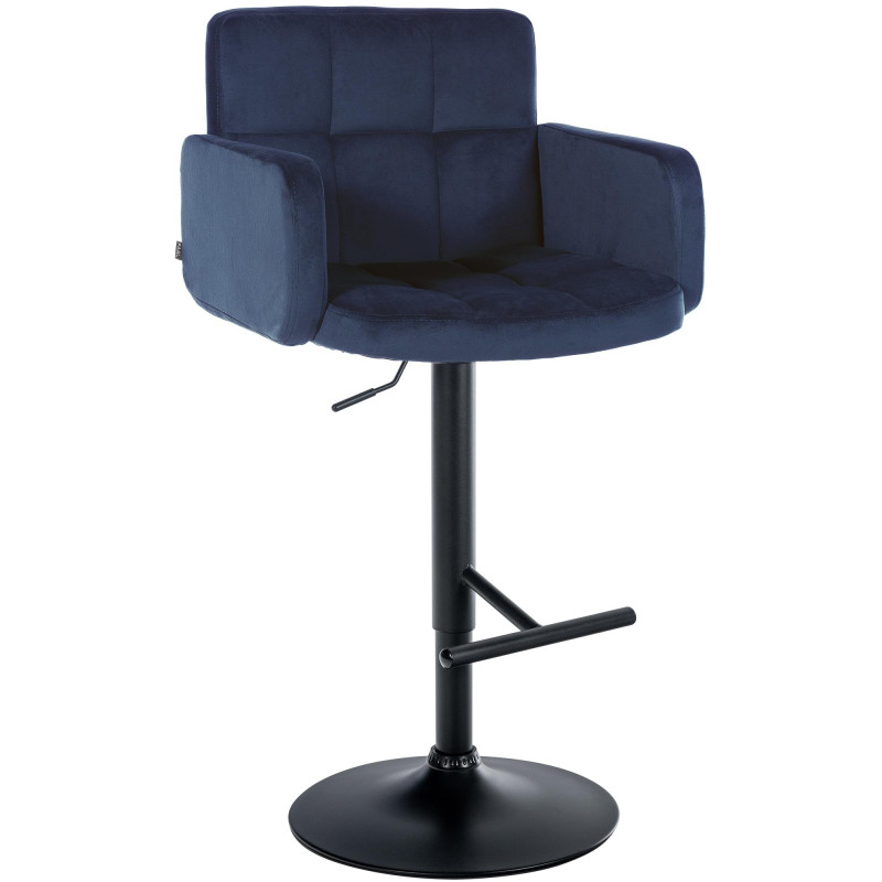 Tabouret de bar Los Angeles velours bleu