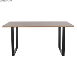 Table de Salle à Manger Home ESPRIT Marron Noir Fer Bois MDF 160 x 90 x 75 cm