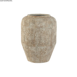 Vase Home ESPRIT Blanc Marron Métal 23,5 x 23,5 x 30 cm