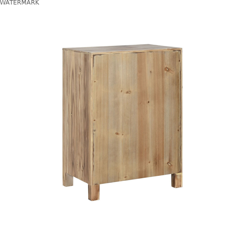 Table de Nuit Home ESPRIT Noir Naturel Bois d'épicéa Bois MDF 45 x 34 x 66 cm