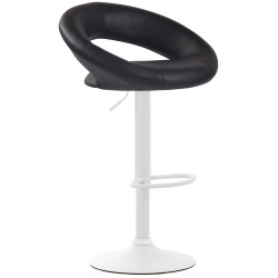 Tabouret de bar Olinda simili cuir blanc noir