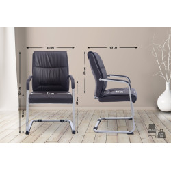 Fauteuil visiteur XL Anubis marron