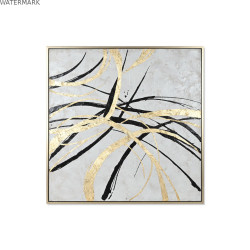 Cadre Home ESPRIT Blanc Doré Abstrait Moderne 131 x 4 x 131 cm