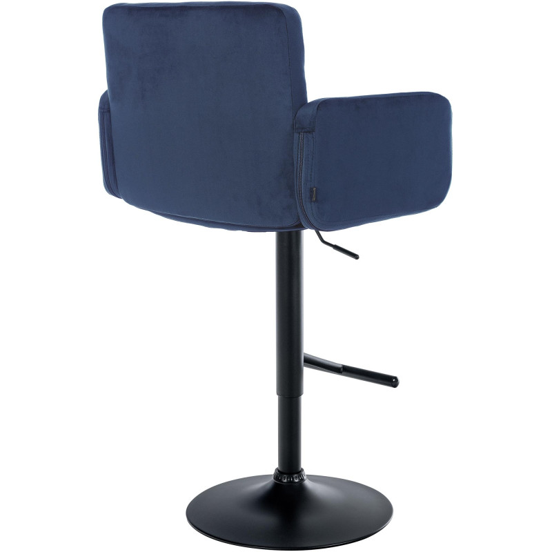 Tabouret de bar Los Angeles velours bleu